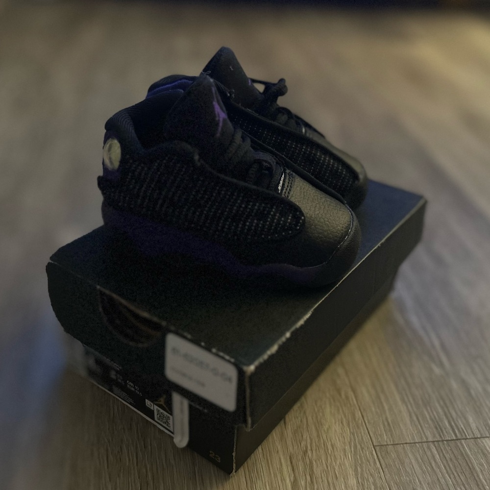 Jordan 13 retro (td) purple and black